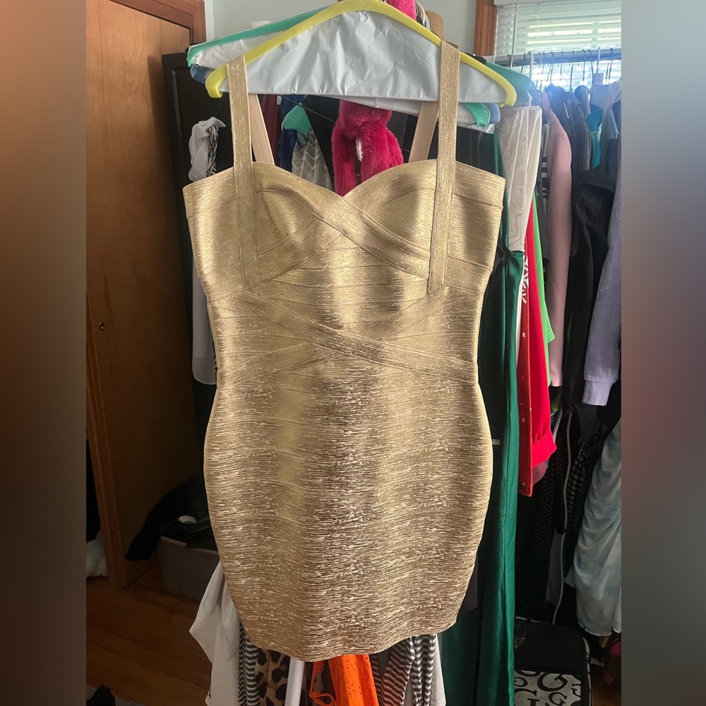 Short gold dress